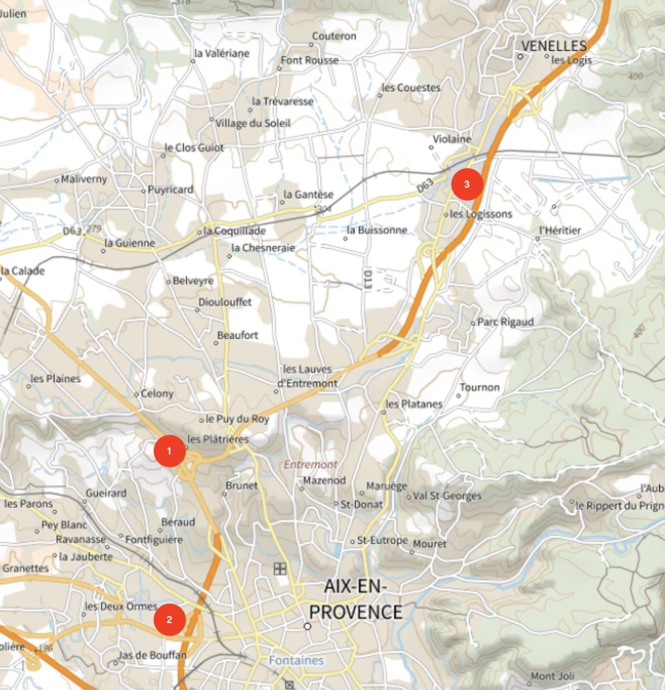 plan des hebergements